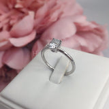0.2ct Oval Cut Simulated Diamond Solitaire Engagement Ring 14k White Gold Plated