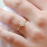 0.15ct Round Cut Moissanite Cluster Minimalist Women Ring 14k Yellow Gold Plated