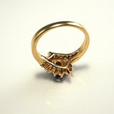 2.2ct Oval Cut Pink Ruby Art Deco Bypass Engagement Ring 14k Yellow Gold Finish