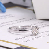 0.5ct Round Cut Moissanite Solitaire Women Engagement Ring 14k White Gold Plated