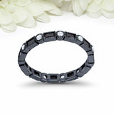 2ct Baguette Cut Black Diamond Wedding Band Eternity Milgrain 14k BlackGold Over