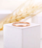0.01ct Round Cut Moissanite Minimalist Women Wedding Band 14k Rose Gold Plated