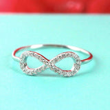 1.2ct Round Cut Diamond Engagement Ring Infinity Minimalist 14k White Gold Over