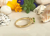 2.3ct Round Cut Peridot Solitaire with Diamond Accents Ring 14k Yellow Gold Over