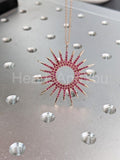 1ct Round Simulated Pink Ruby Sunshine Pendant with Chain 14k Rose Gold Plated