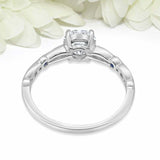 1.5ct Round Cut Diamond Engagement Ring Solitaire with Accent 18k WhiteGold Over