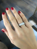 2.3ct Round Cut Moissanite Cluster Pave Women Wedding Band 14k White Gold Plated