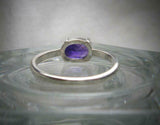 1.25ct Oval Cut Purple Amethyst East West Solitaire Ring 14k White Gold Finish