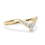 0.3ct Marquise Cut Simulated Diamond Curved Wedding Band 14k Yellow Gold Plated