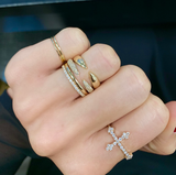 0.7ct Round Cut Black Diamond Engagement Ring 14k YellowGold Finish Cross Design