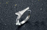 1.5ct Round Diamond Eiffel Tower Proposal Engagement Ring 14K White Gold Over