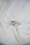 2.8ct Cushion Cut Diamond Solitaire with Accents Ring 14k Yellow Gold Finish