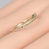 Curved Half Eternity Wedding Ring Band 1ct Round Diamond 14k Yellow Gold Finish