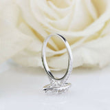 2ct Marquise Cut Diamond Engagement Ring Round Accents Halo 14k WhiteGold Finish