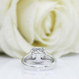 2.3ct Round Cut Diamond Engagement Ring Halo Split Shank 14k White Gold Finish