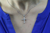 0.55ct Round Cut VVS1D Diamond Holy Cross Pendant 14k White Gold Finish NO CHAIN