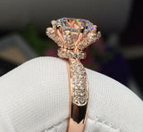 1.3ct Round Cut Diamond Engagement Ring 14k Rose Gold Finish Accents Solitaire