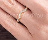 0.5ct Round Cut Moissanite Stacking Anniversary Wed Band 14k Yellow Gold Plated