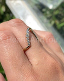0.1ct Round Cut Moissanite Big Curve Women Wedding Band 14k Yellow Gold Plated