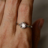2.5ct Round Cut Peach Morganite Engagement Ring 14k White Gold Finish Bezel Set