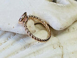 1ct Engagement Ring Oval Cut Morganite Twisted Solitaire 14k Rose Gold Finish