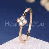 0.4ct Round Cut Moissanite Minimalist Women Engagement Ring 14k Rose Gold Plated