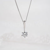 1ct Round Cut Moissanite Solitaire Pendant 14k White Gold Plated NO CHAIN