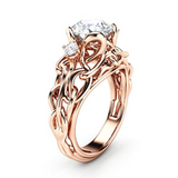 2.3ct Round Cut Diamond Engagement Ring 14k Rose Gold Finish Vintage Filigree