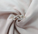 0.15ct Round Cut Moissanite Infinity Women Engagement Ring 14k White Gold Plated