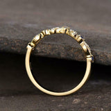 0.5ct Round Cut Blue Tanzanite Wedding Band Curved Stackable 14k YellowGold Over