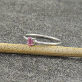 0.3ct Engagement Ring Oval Cut Pink Sapphire Solitaire 14k White Gold Finish