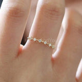 0.4ct Round Cut Moissanite Half Eternity Wedding Band 14k Yellow Gold Plated