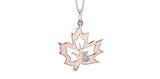 0.02ct Round Cut Moissanite Maple Leaf Pendant 14k Rose Gold Plated NO CHAIN