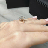 2.5Ct Cushion Cut Diamond Solitaire with Accents Halo Ring 14K White Gold Finish