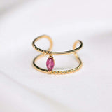 0.5ct Marquise Cut Pink Ruby Split Band Wide Solitaire Ring 14k Yellow Gold Over
