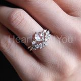 0.5ct Round Cut Moissanite Cluster Curved Wedding Band 14k White Gold Plated