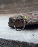 2ct Engagement Ring Oval Cut Green Peridot Solitaire Trilogy 14k White Gold Over