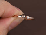 0.2ct Round Cut VVS1D Diamond Bezel Set Open Engagement Ring 14k Rose Gold Over