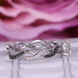1.5ct Round Cut Diamond Engagement Ring Infinity Twist Band 14k WhiteGold Finish