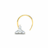 0.2ct Round Diamond Petite Twist Nose Pin Ring Piercing 14k Yellow Gold Finish