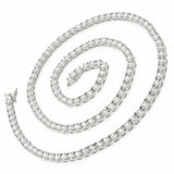 27Ct Round Cut Sparkle VVS1/D Diamond Tennis Necklace Solid 14K White Gold Over