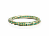 2ct Round Cut Green Emerald Wedding Band Full Eternity 14k Yellow Gold Finish