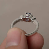 1ct Round Cut Purple Amethyst Engagement Ring 14k White Gold Over Diamond Accent