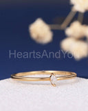 0.1ct Marquise Cut Simulated Diamond Minimalist Ring 14k Yellow Gold Plated