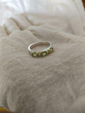 2.5ct Wedding Band Oval Cut Green Peridot Stylish Three Stone 14k WhiteGold Over