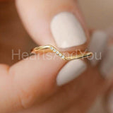 0.1ct Round Cut Moissanite Minimalist Women Wedding Band 14k Yellow Gold Plated