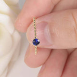 0.5ct Round Cut Blue Sapphire Beaded Ball Solitaire Ring 14k Yellow Gold Finish
