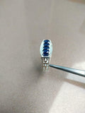 3ct Engagement Ring Oval Cut Blue Sapphire Filigree Cocktail 14k White Gold Over