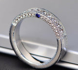 2ct Round Cut Diamond Wedding Ring Band 14k White Gold Finish Milgrain Eternity