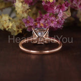 0.5ct Cushion Simulated Diamond Solitaire Engagement Ring 14k Rose Gold Plated